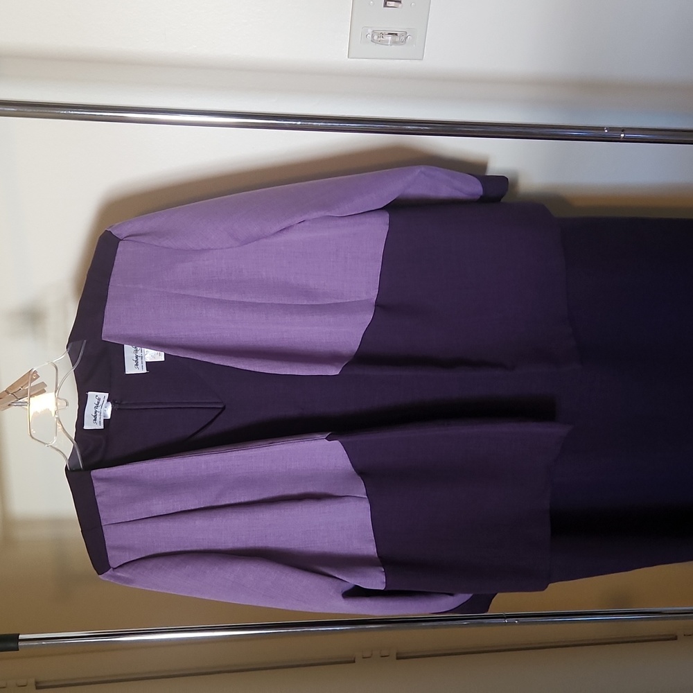Two tone Sleeveless Purple Dress with removable Jacket